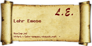 Lehr Emese névjegykártya